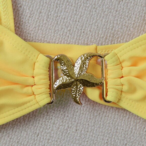 Yellow Women's Sexy Starfish Decor Bikini Set - Picture 4 of 6